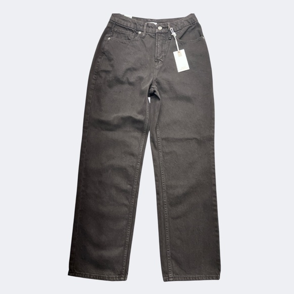 Good American Good 90s Duster Jeans Women 2 Brown High Rise Straight Denim NWT - Picture 1 of 9